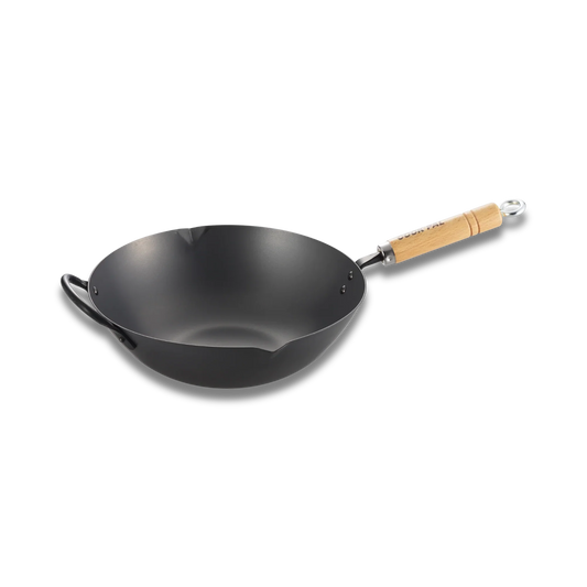 Yoshikawa Cook-Pal Ren Nitrided Carbon Steel Wok 30CM - JAPAN