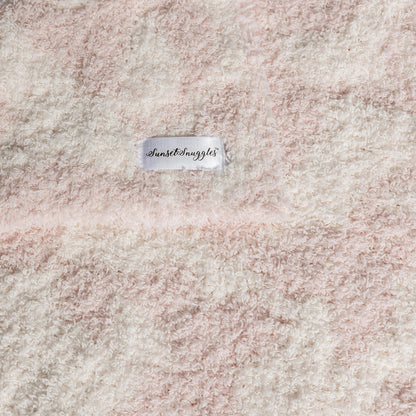 Primrose Pink and Soft White Vintage Floral Print Toddler Blanket