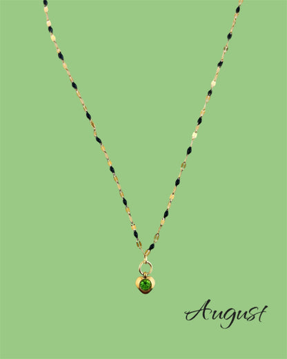 Heart Stone Necklaces in gold - various birthstone colours
