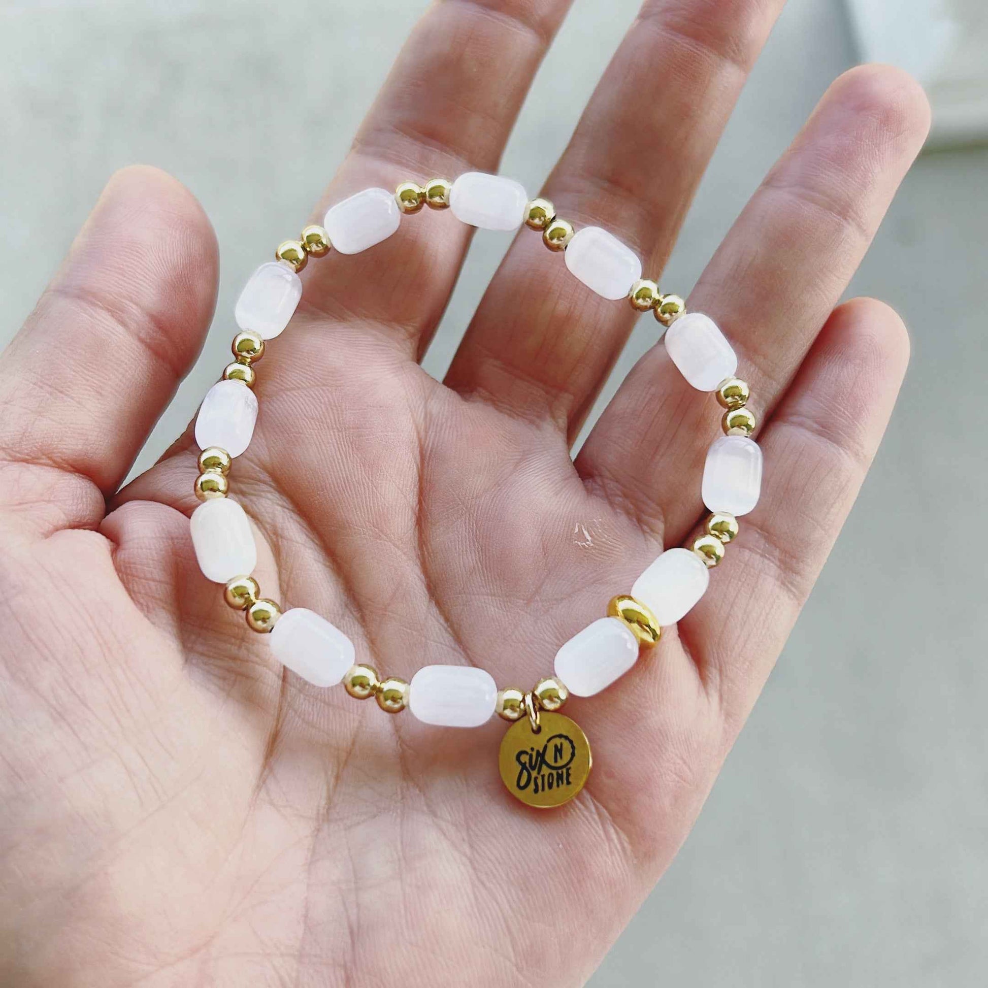 Selenite & Hematite Balance Bracelet