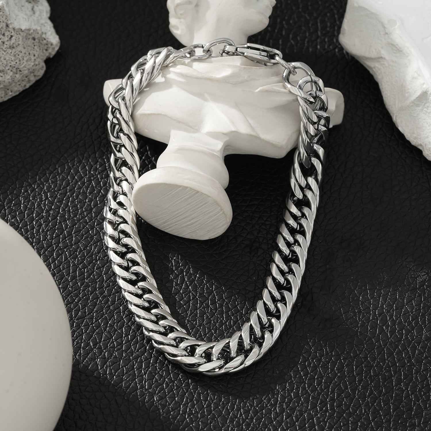 FARAJI: Unisex Chunky Silver Bracelet - Bold & Stylish - Unapologetically You!