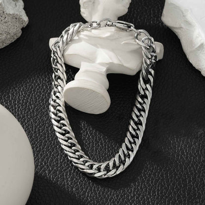 FARAJI: Unisex Chunky Silver Bracelet - Bold & Stylish - Unapologetically You!
