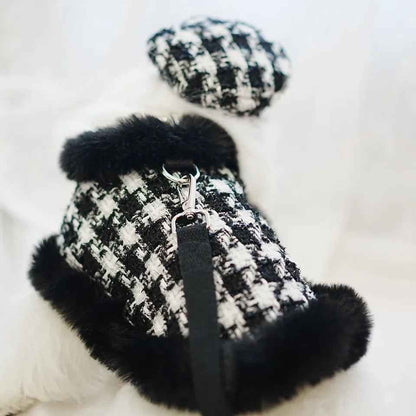 Grandmaster Tweed Dog Harness Set | Harness Hat and Leash Outfit