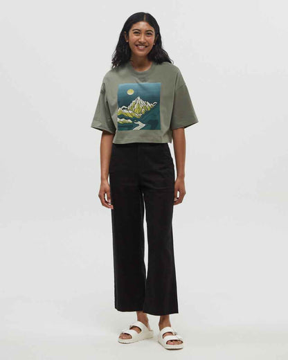 Emerald Edge Oversized Crop T-Shirt