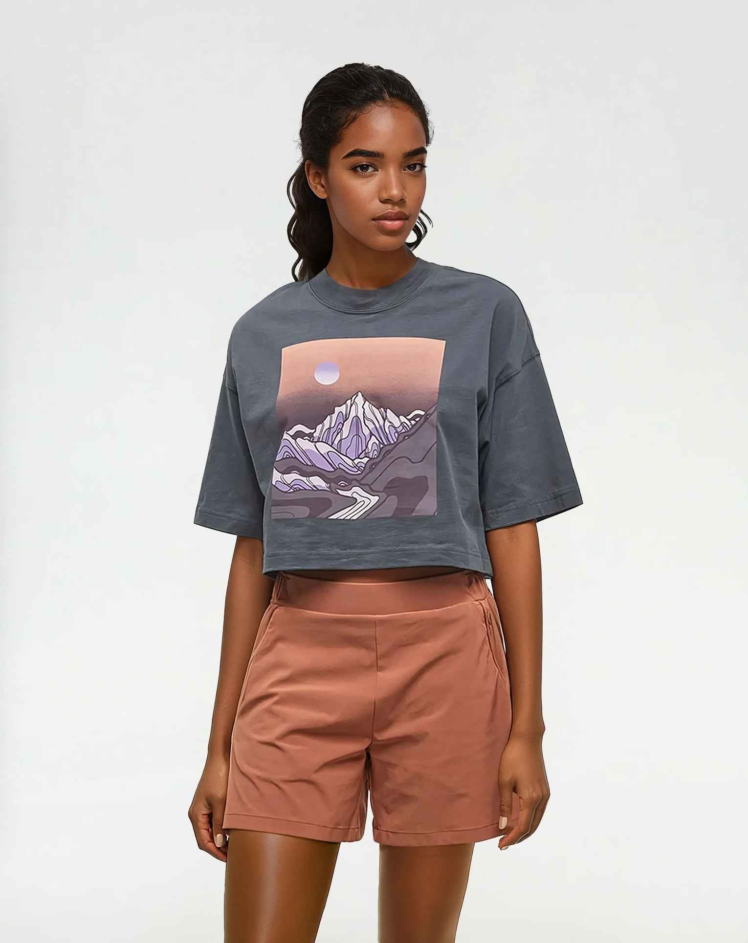 Emerald Edge Oversized Crop T-Shirt