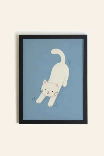 HAPPY KITTEN, Oeuvre sur toile rigide, encadré Noir (collective)