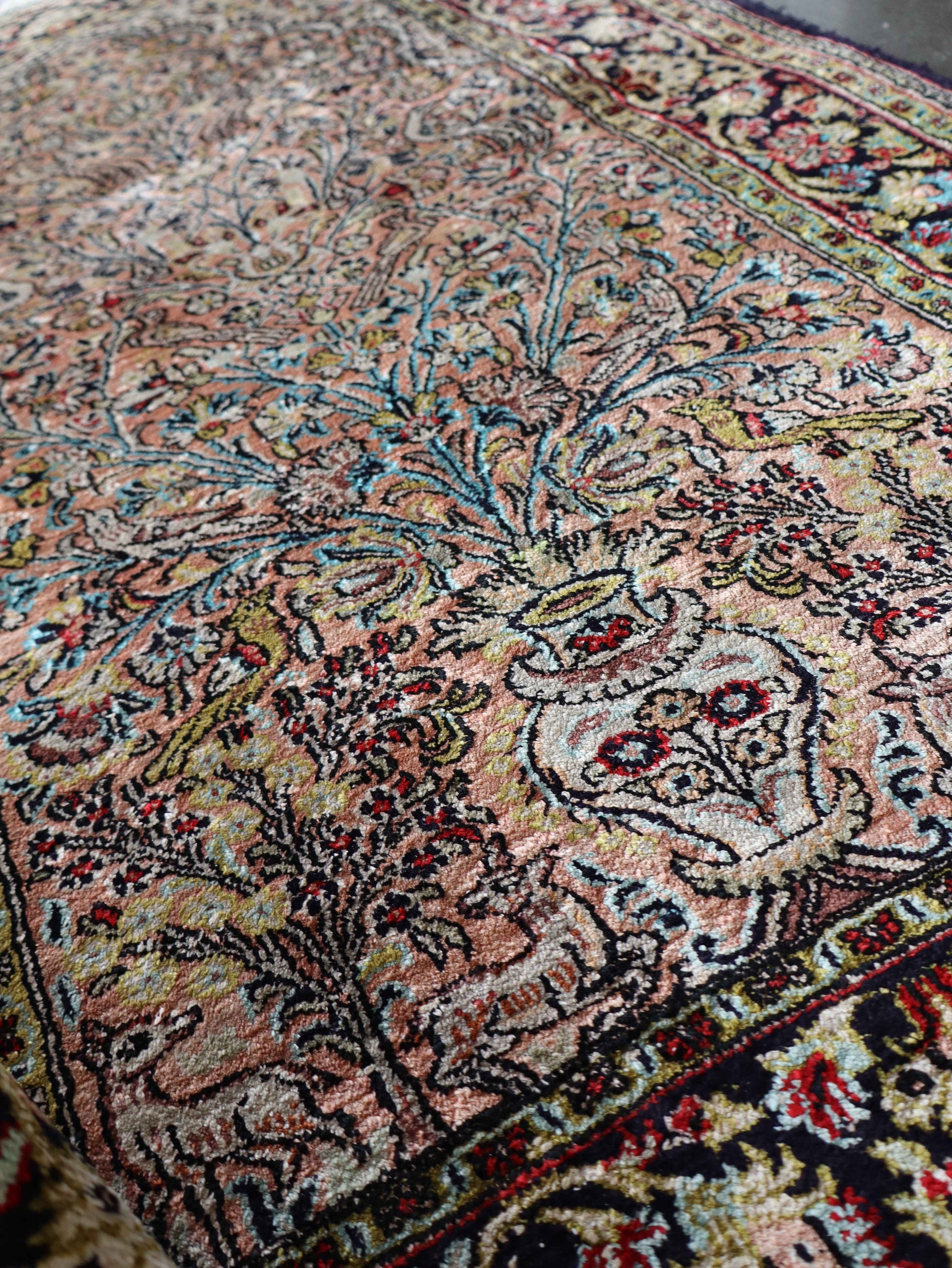 On Hold - Persian Qum Pure Silk Rug | 2' 7" x 4' 3"
