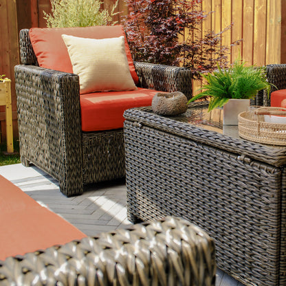 Laguna Point 4-Piece Wicker Outdoor Conversational Set - AURABAGS SHOP