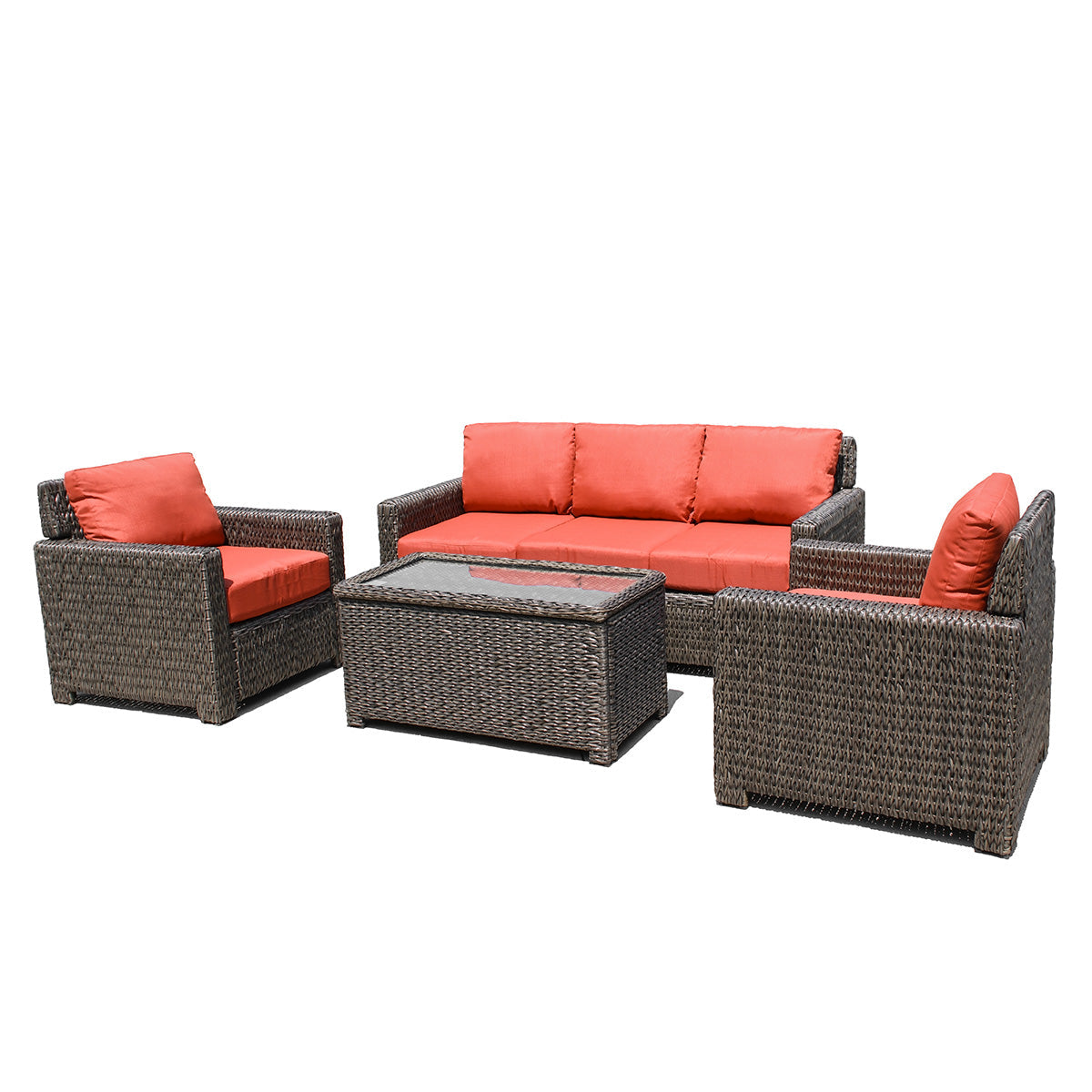 Laguna Point 4-Piece Wicker Outdoor Modular Conversational Set - AURABAGS SHOP