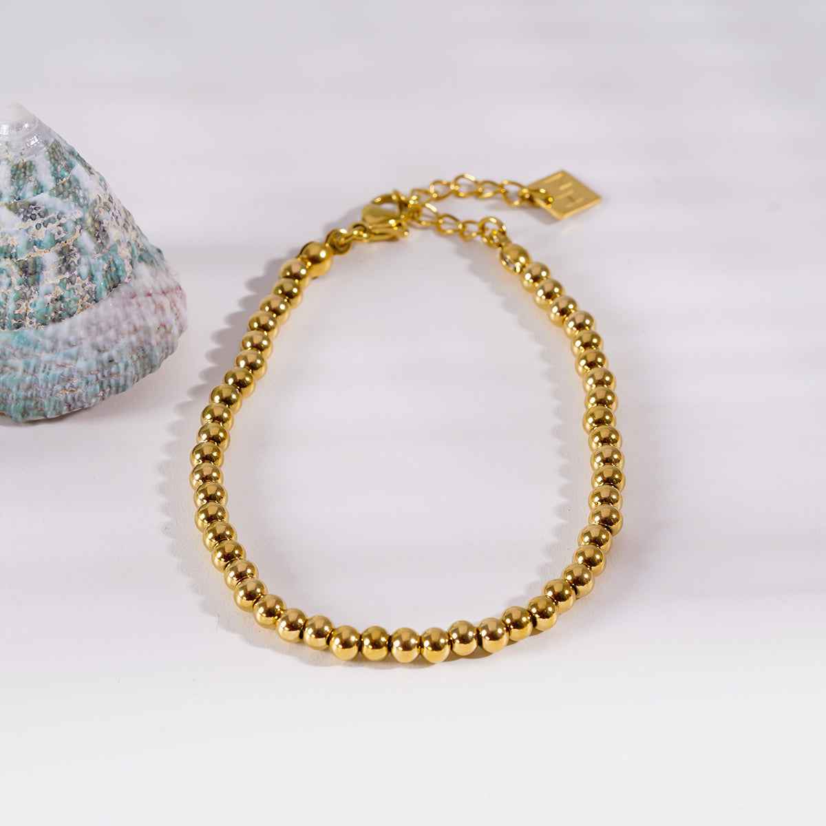 MANAMI Gold: Ball-Beads Contemporary Chain Bracelet