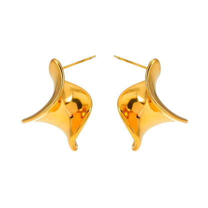 MARGINA: Modernist Avent Garde Twisted Shape Stud Earrings - A Bold Statement of Contemporary Elegance