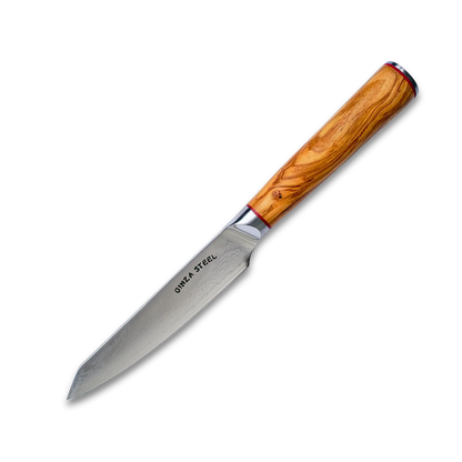 Ginza Steel MIA 12 Universalmesser 12,7 cm – Damast AUS10, 67 Lagen, Olivenholzgriff