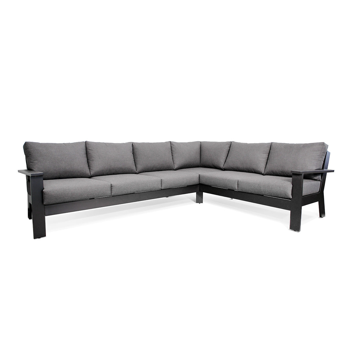 Magnolia Black Aluminum Sectional with Sunbrella® Cushions - AURABAGS SHOP