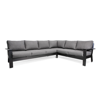 Magnolia Black Aluminum Sectional with Sunbrella® Cushions - AURABAGS SHOP