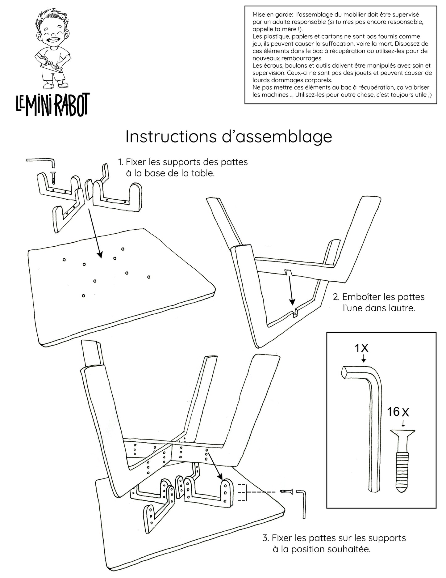 Kit évolutif table et chaises en bois pour enfants - Le Mini Curieux