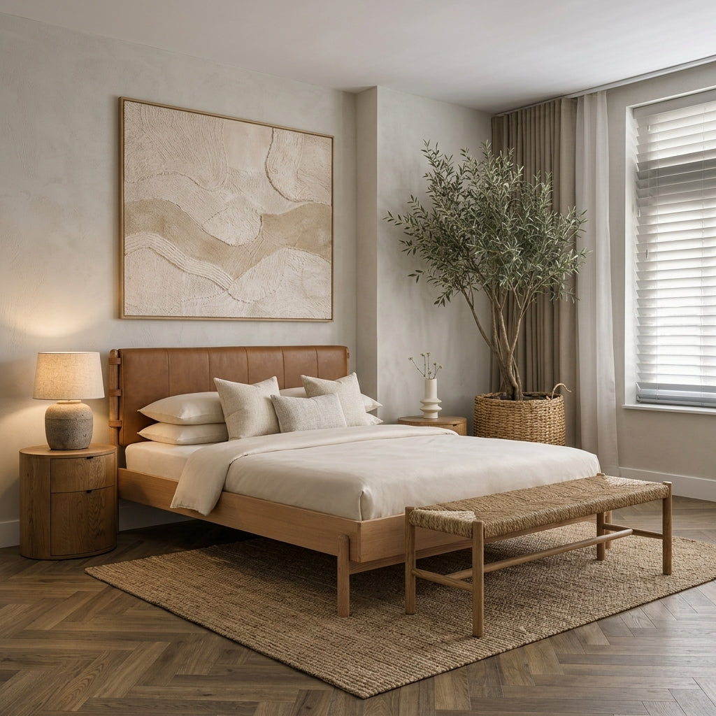 Colin Top-Grain Leather Bed