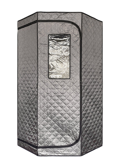 Blisspod | Portable | Personal Full Body 60 Min Rapid Steam Sauna | Pentagonal | Grey | Powerful 1600 Watts | 3.6L Stronger Steamer | 90X90X190cm