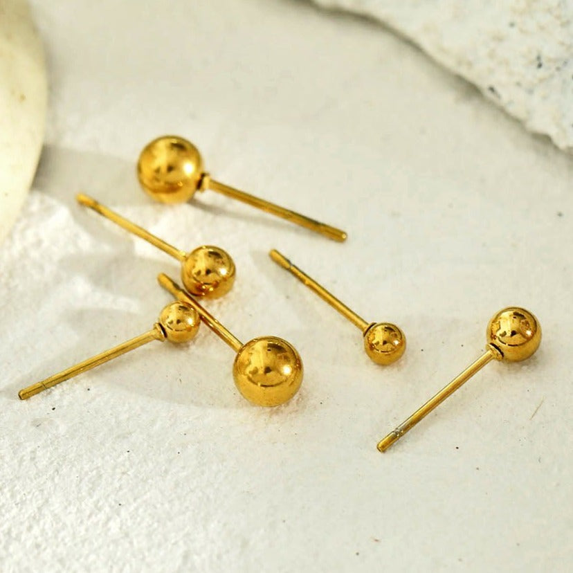 DESTINY 3-Pair Rounded Bead Classic Stud Set