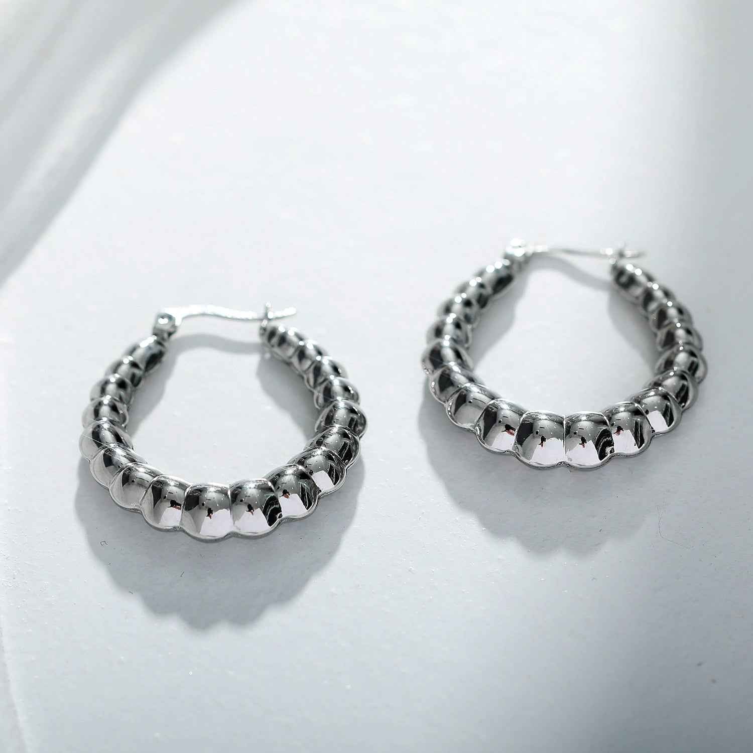 ANYA 72201S Croissant Hoops Silver