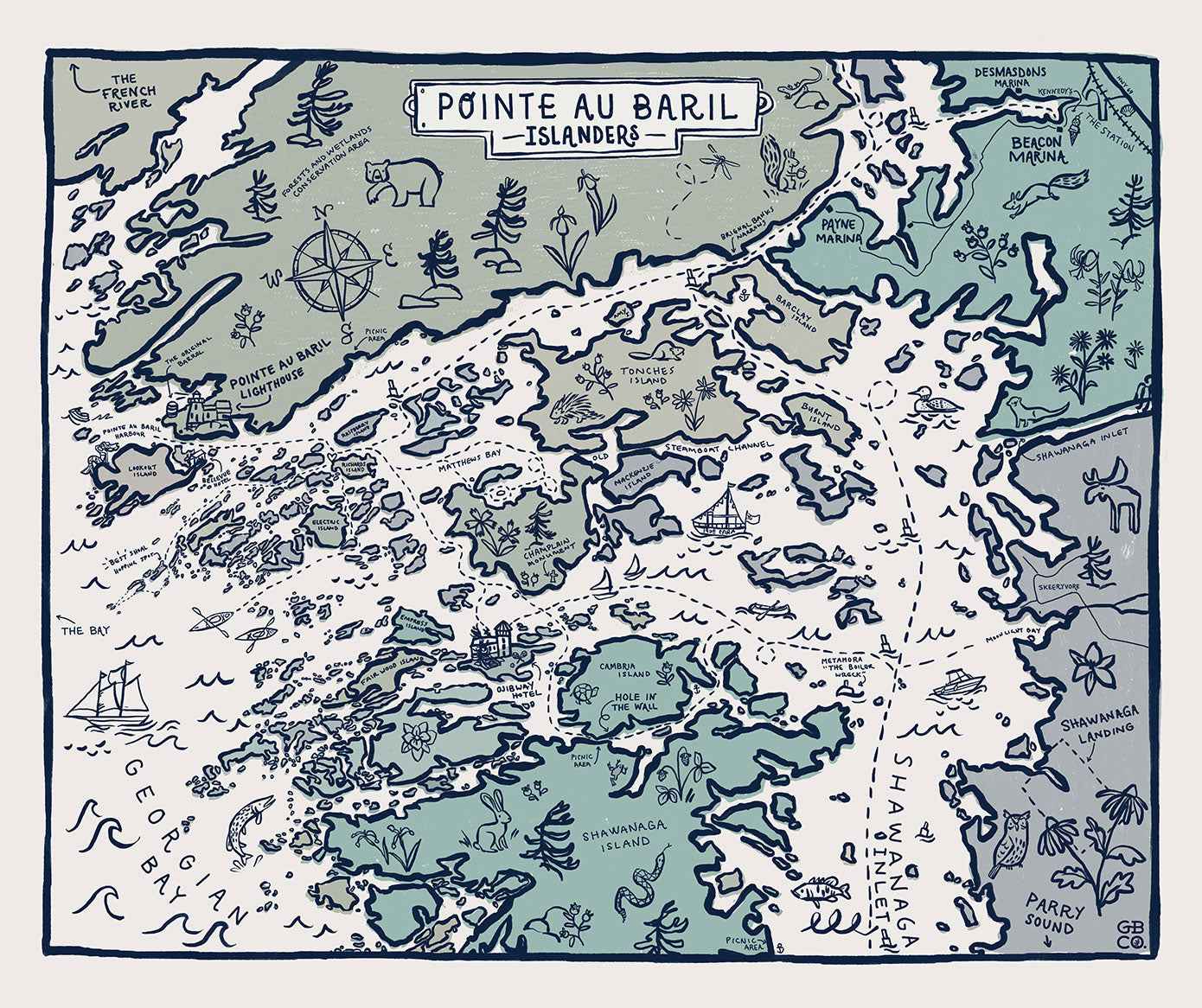 Cozy Map Blanket | GBAYCo. Pointe Au Baril Edition
