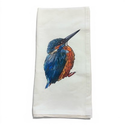 Flour Sack Tea Towel - 100% Organic Cotton - Kingfisher