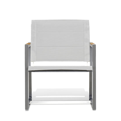 Pine Stainless Steel & Teak Outdoor Sling 2 Chairs Bistro Set - AURABAGS SHOP