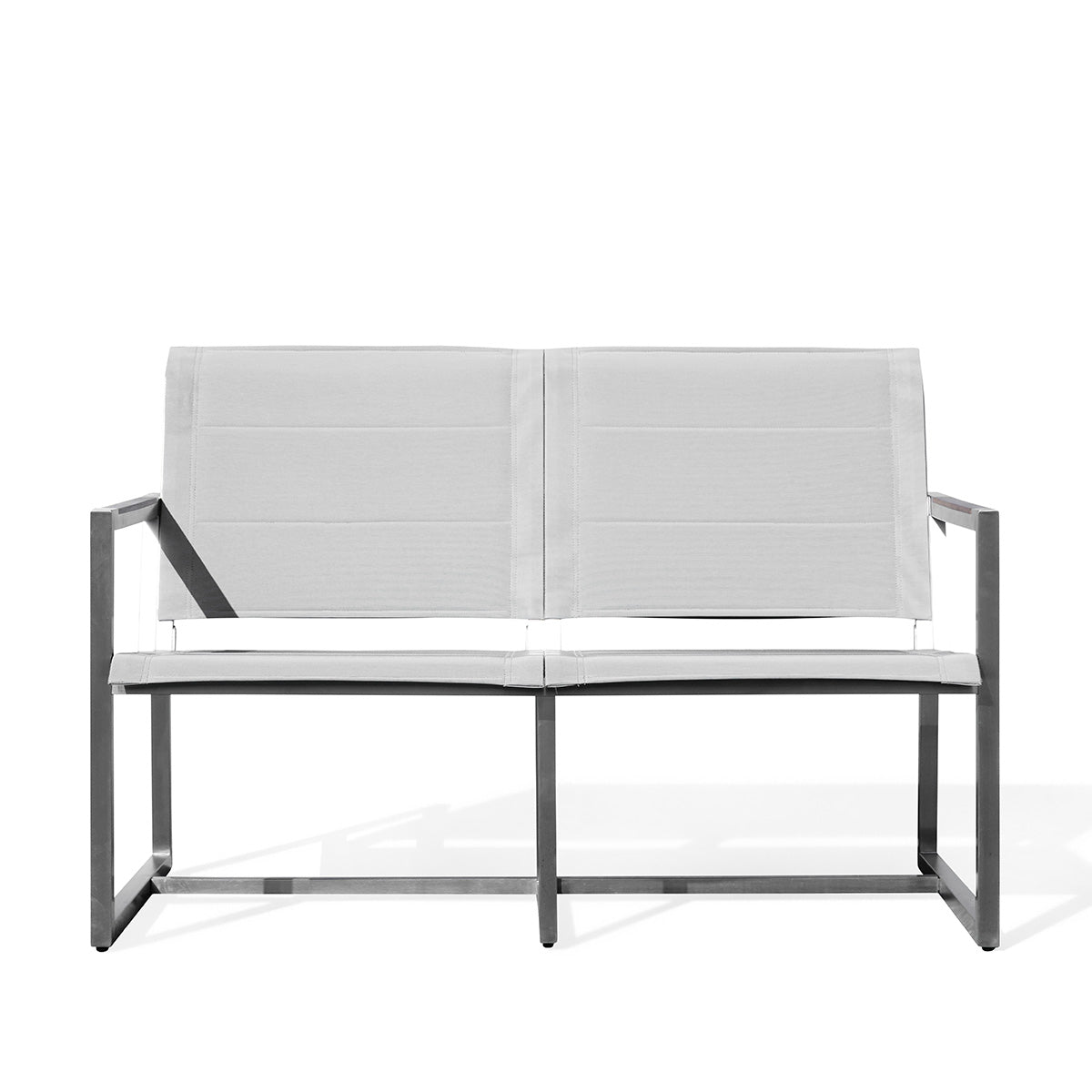 Pine Stainless Steel & Teak Outdoor Sling Loveseat - AURABAGS SHOP