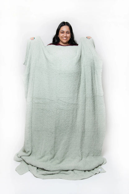 Solid Doubled Layered in Desert Sage Twin Bed Blanket
