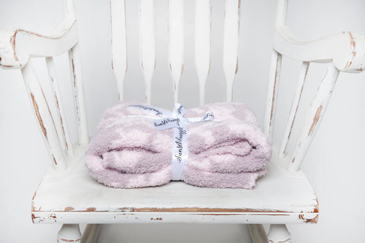 Iced Lilac & Powder Vintage Floral Print Toddler Blanket