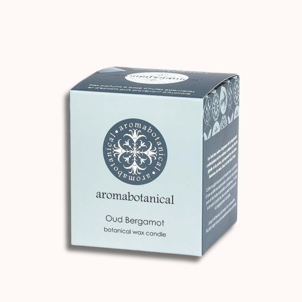 Small Oud Bergamot Scented Candle with Pure Relaxation Scent by Aromabotanical