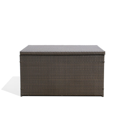 Dark Brown Outdoor Wicker Storage Box - AURABAGS SHOP