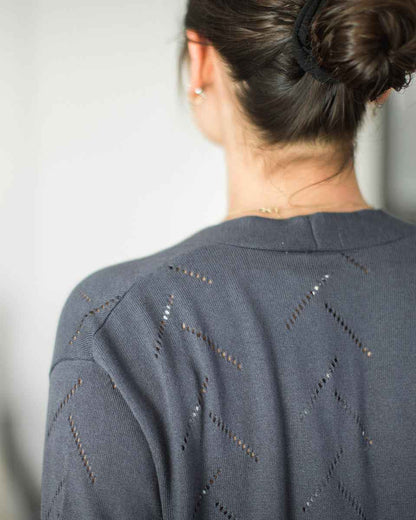 Highline Cotton Sage Tree Stitch Cardigan