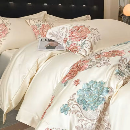 Talia 400 TC 100% Cotton Duvet Set - Beige