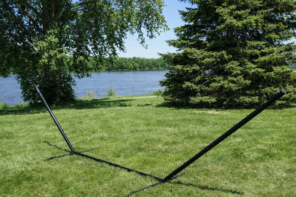 Deluxe Polyester Rope Hammock with 3-Beam Stand