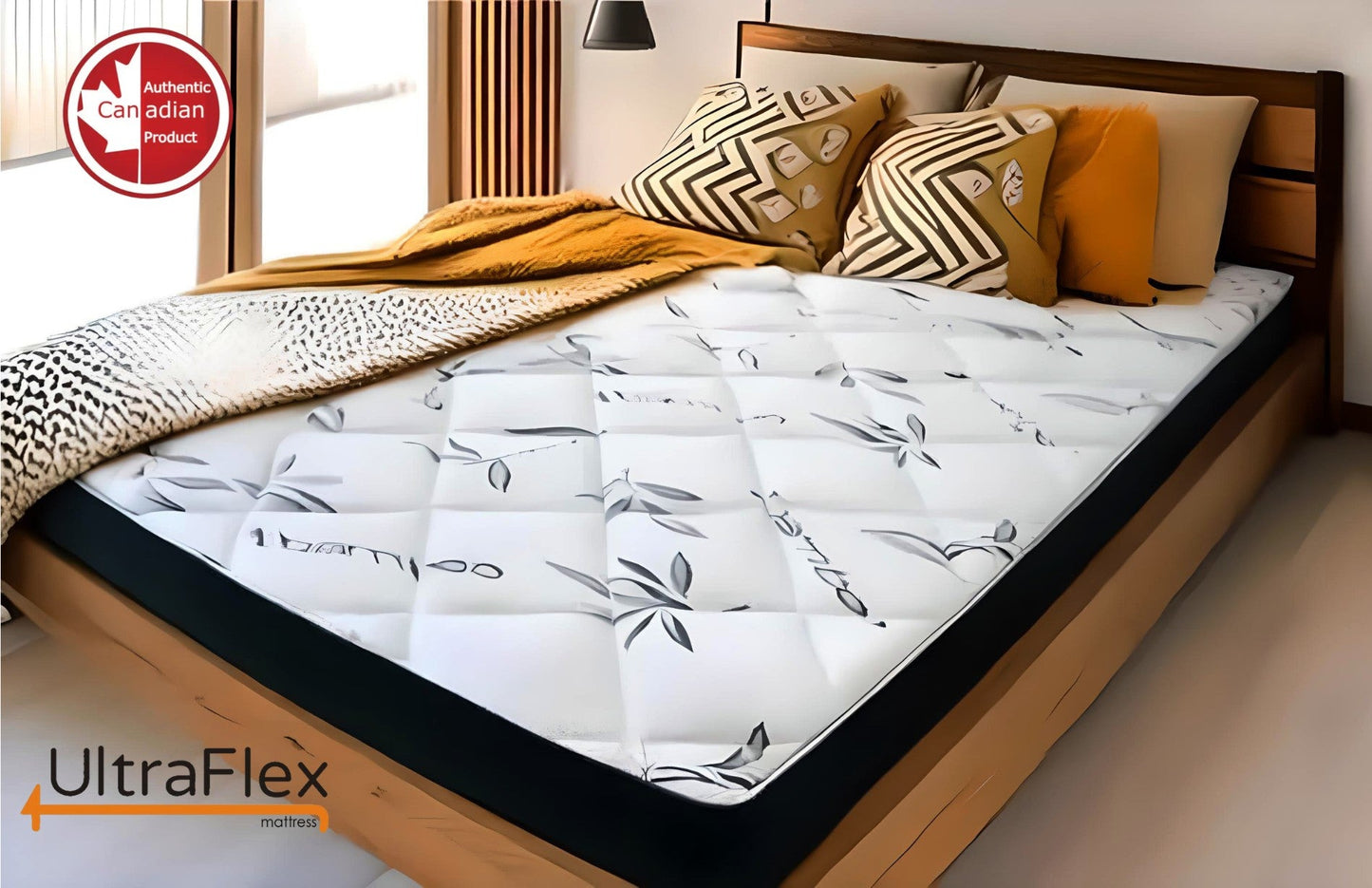 UltraFlex® DreamEasy - Canadian-Made Medium Firm Gel Infused Comfort with Quilted Top, Pressure Relief, Cooling Technology, Bamboo Cover, CertiPUR-US® Certified Foam (Made in Canada)