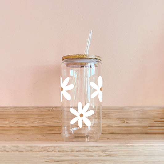 Verre boho - fleurs d'automne