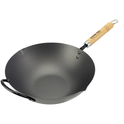 Yoshikawa Cook-Pal Ren Wok aus nitriertem Karbonstahl 30CM - JAPAN