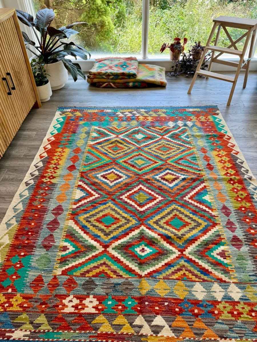 Afghan Maimana Kilim Rug | 5' 1" x 6' 5"