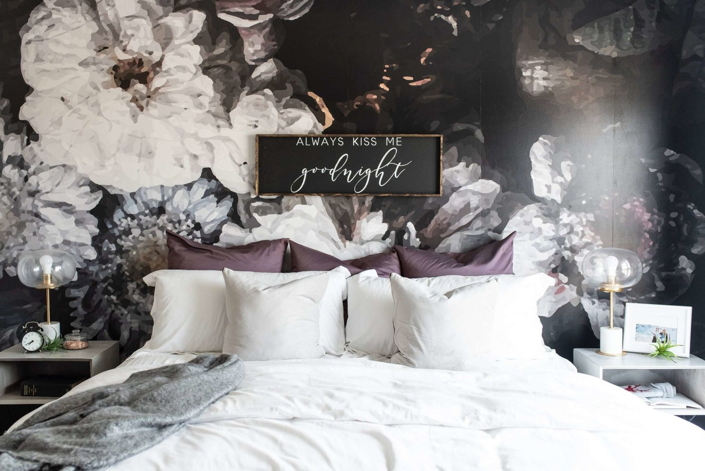 Always Kiss Me Goodnight Wood Sign – Bedroom Wall Art