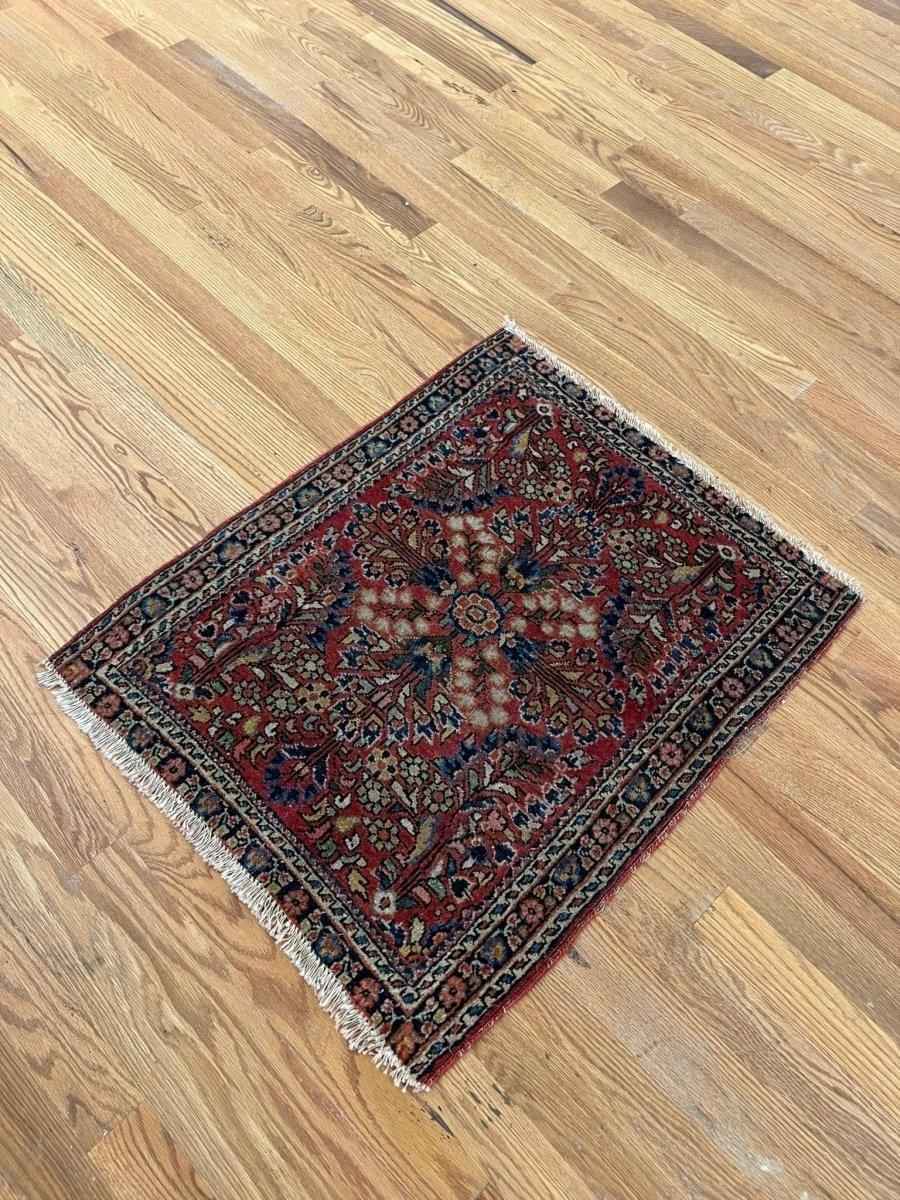 Antique Persian Sarouk Rug | 2' 4" x 1' 11"