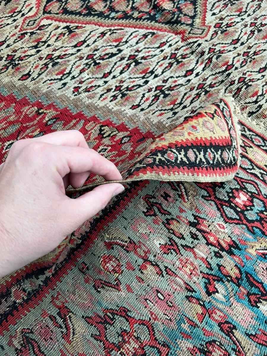 Antique Persian Senneh Kilim | 6' 3" x 4' 2"