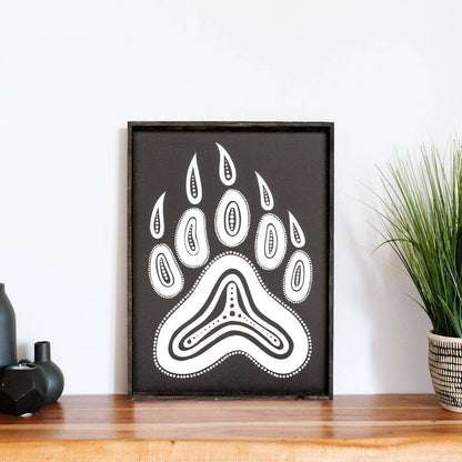 Bear Paw Symbol Wood Sign - AURABAGS SHOP