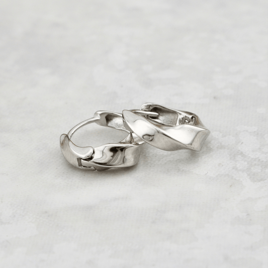 Boucles d'oreilles Huggies Torsade en argent sterling