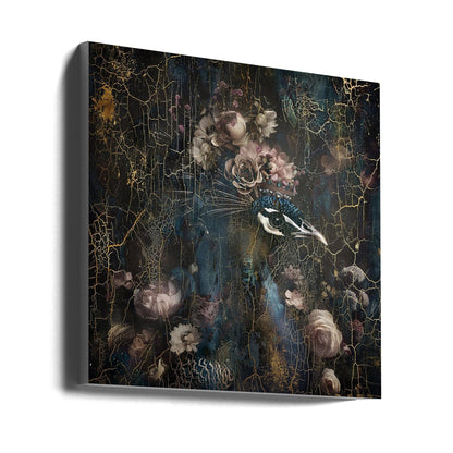 Wandbild Pfau Tier Vintage Kunst Illustration Wandbild 2
