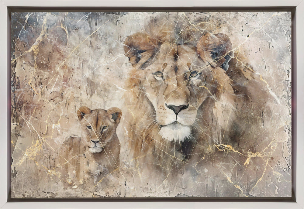 Wandbild Löwe Tier Vintage Kunst Illustration Wandkunst 08