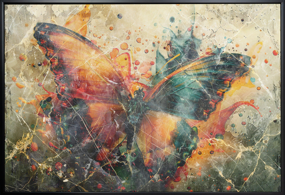 Wandbild Schmetterling Tier Vintage Kunst Illustration Wandkunst 04