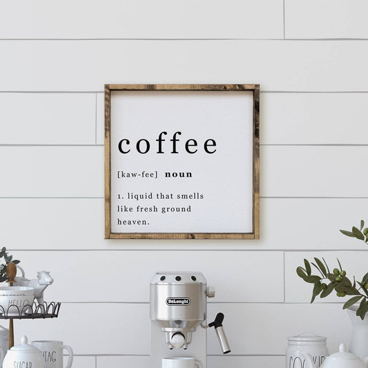 Coffee Noun Wood Sign - AURABAGS SHOP