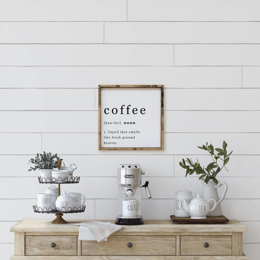 Coffee Noun Wood Sign - AURABAGS SHOP