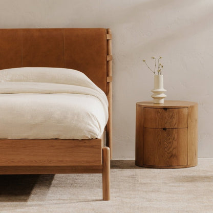 Colin Top-Grain Leather Bed