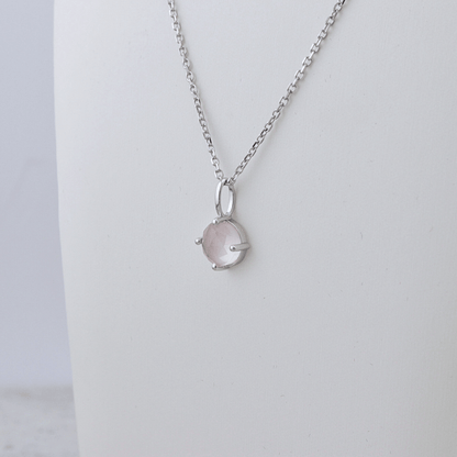 Collier en argent sterling et Quartz rose